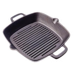 GRILL CAST IRON Skillet Non-stick frying pan grooved grill cast iron induction cooker oven 26x26x4.5sm 808-004
