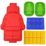5pCS Big Robot Cake Pan Silicone Chocolate Mold Building Block Ice trays Silicone Baking Molds Bakeware Tools