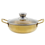 20cm Stainless Steel Ramen Pot Golden Seafood Pots Crayfish Hot Pot Small Wok Pan Clear Soup Pot Kitchen Cooking Pot