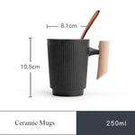 TANGPIN black crockery ceramic tea mugs with filters coffee cup tea cup 250ml