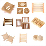 Natural Wooden Bamboo Soap Dish Wooden Soap Tray Holder Storage Soap Rack Plate Box Container For Bath Shower Plate Bathroom