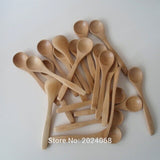 10Pcs/Set 5.1inch Wooden Spoon Ecofriendly Tableware Bamboo Scoop Coffee Honey Tea Spoon Stirrer JA55