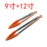 Kitchen Tongs Set BBQ Tools Stainless Steel Cooking Tongs With Silicone Tips Barbecue Cooking Salad Grilling Frying Kitchen Tool