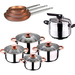 Cookware SAN ignacio and pressure cooker 5 Ltr in stainless steel with 3 game of sauce pans to choose in various sizes