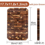 EXTRA LARGE Cutting Board, Rectangle End Grain Butcher Block, Kitchen Chopping Boards, Acacia Wood, 18 x 12 x 1.4 Inch