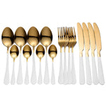 Tablewellware Black Tableware Stainless Steel Cutlery Forks Knives Spoons Kitchen Dinner Set Fork Spoon Knife Set 16 Pcs