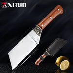 XITUO 440C Stainless Steel Premium Chef Knife Durian Knife Cleaver Meat Fruit Kitchen Knife with Rosewood Handle Cooking Tool