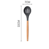 Silicone Cooking Utensils Kitchen Utensil Bamboo Wooden Handles Cooking Tool Turner Tongs Spatula Spoon for Nonstick Cookware