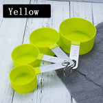 4Pcs/Set Spoons/Cup 3Colors Stainless Steel Handle Measuring Tools Multi Purpose Kitchen Gadgets PP Baking Accessories