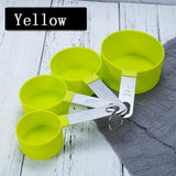 4Pcs/Set Spoons/Cup 3Colors Stainless Steel Handle Measuring Tools Multi Purpose Kitchen Gadgets PP Baking Accessories