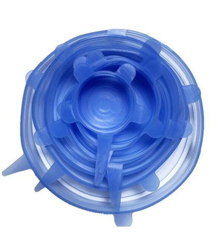 Reusable Universal Silicone Wrap Cover Lids 6Pcs/Set Food Bowl Pot Stretch Kitchen Vacuum Seal Bowls