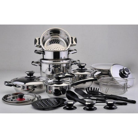 Battery de Cookware set stainless steel pans non stick pots cooking utensils gas induction game