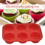 6 Cavity Silicone Cake Mold Muffin Cup Cake Bakeware Fondant Cupcake Muffin Mold Cookies Muffin Baking Tray Baking Tools