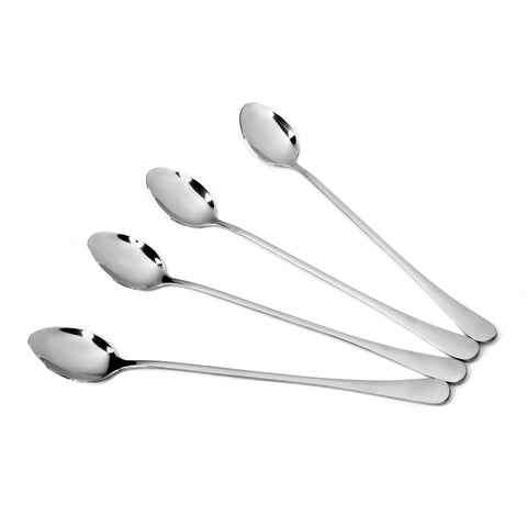 4 X Super Long Stainless Steel Spoons For Coffee Honey Spoon Tableware for coffee ice cream sundaes sodas