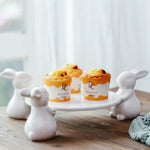 Porcelain cake plate Ceramic white rabbit foot holder creative home decorations ceramic ornaments accessories tea pastry tray
