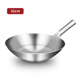 Fypo Stainless Steel Wok 1.8mm Thick High Quality Chinese Handmade Wok Traditional Non Stick Rusting Gas Wok Cooker Pan Cooker