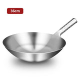 Fypo Stainless Steel Wok 1.8mm Thick High Quality Chinese Handmade Wok Traditional Non Stick Rusting Gas Wok Cooker Pan Cooker